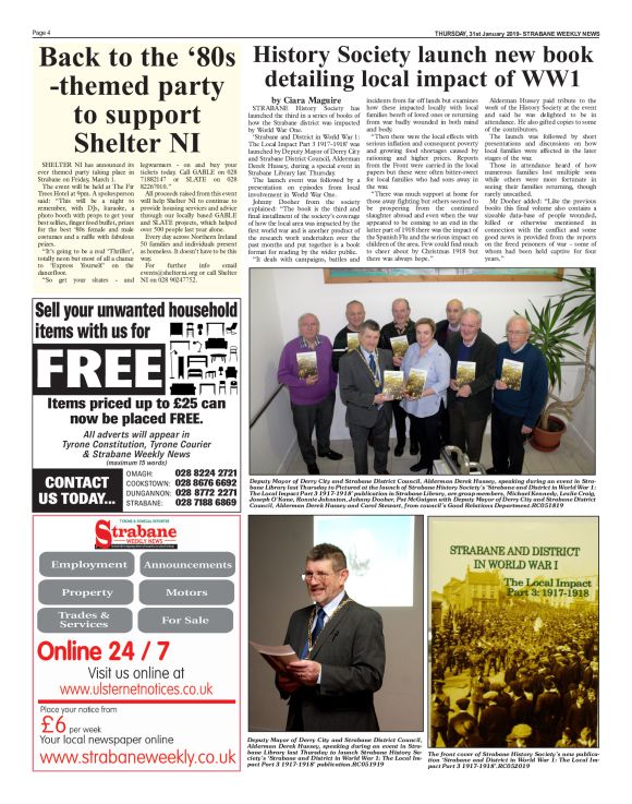 Strabane Weekly News - 31/01/2019